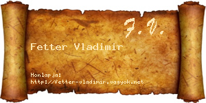 Fetter Vladimir névjegykártya